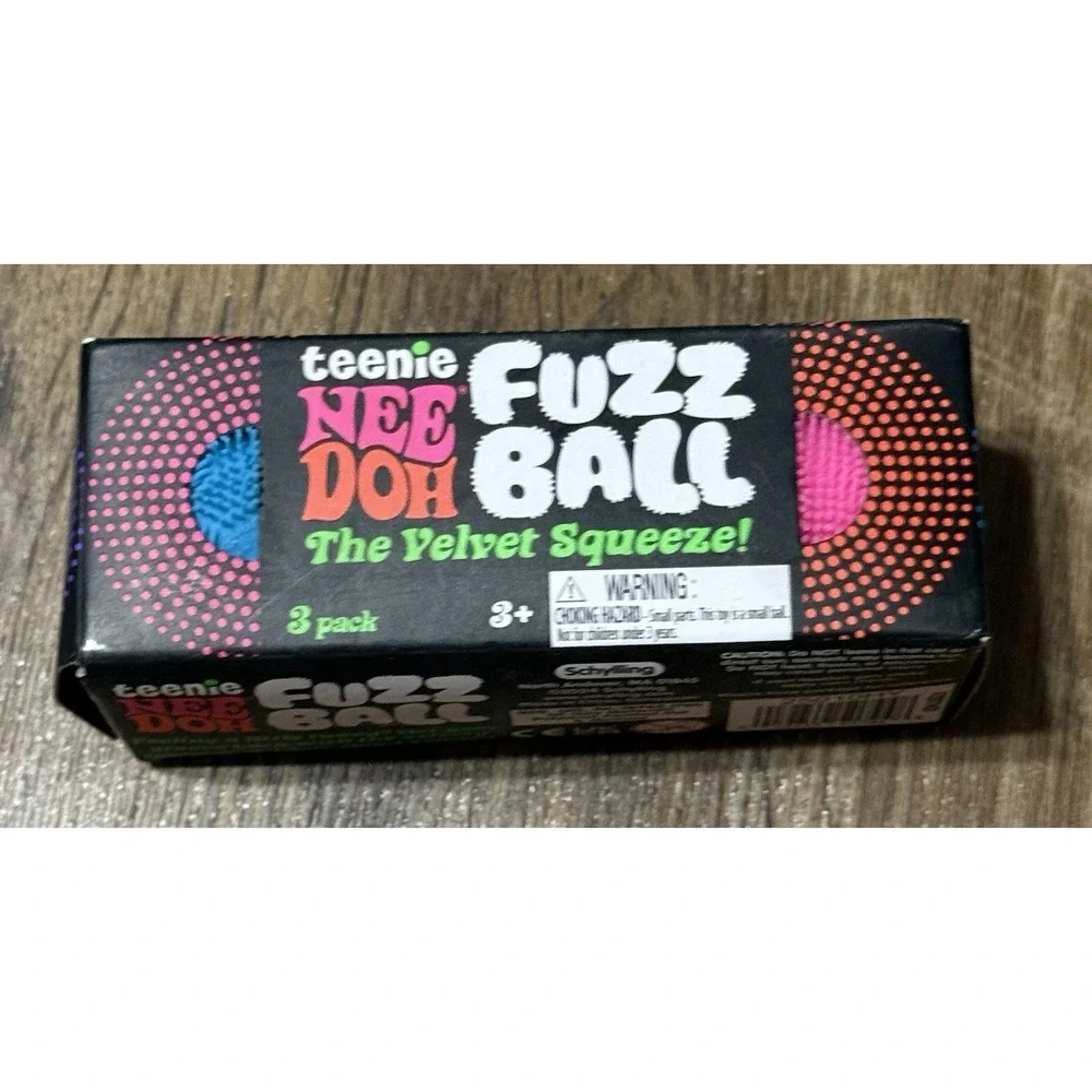 Teenie NeeDoh FuzzBall 3 Pack Schylling The Velvet Squeeze Brand New Sealed